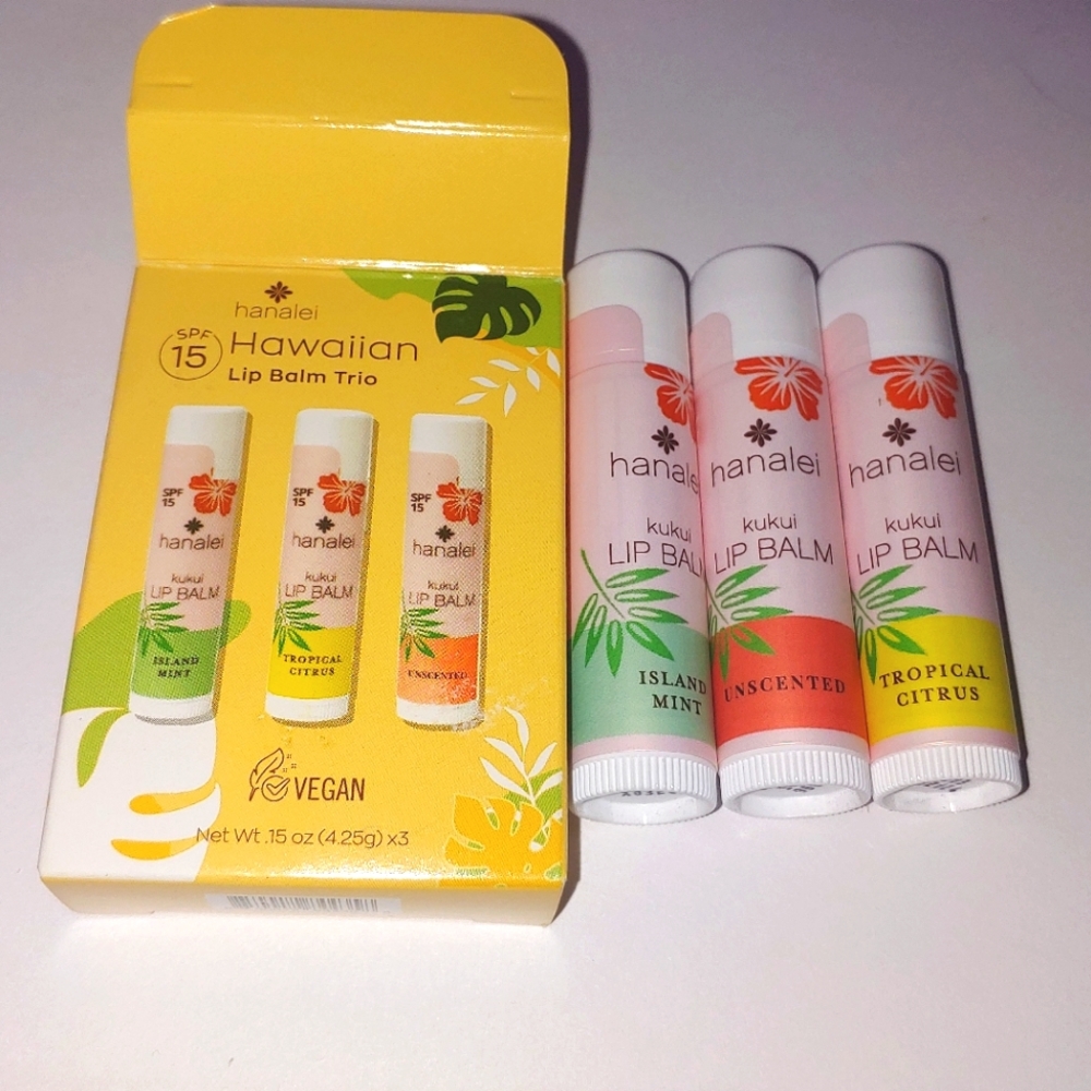 Hanalei Hawaiian Kukui Lip Balm Trio Set - SPF  - Picture 2 of 2